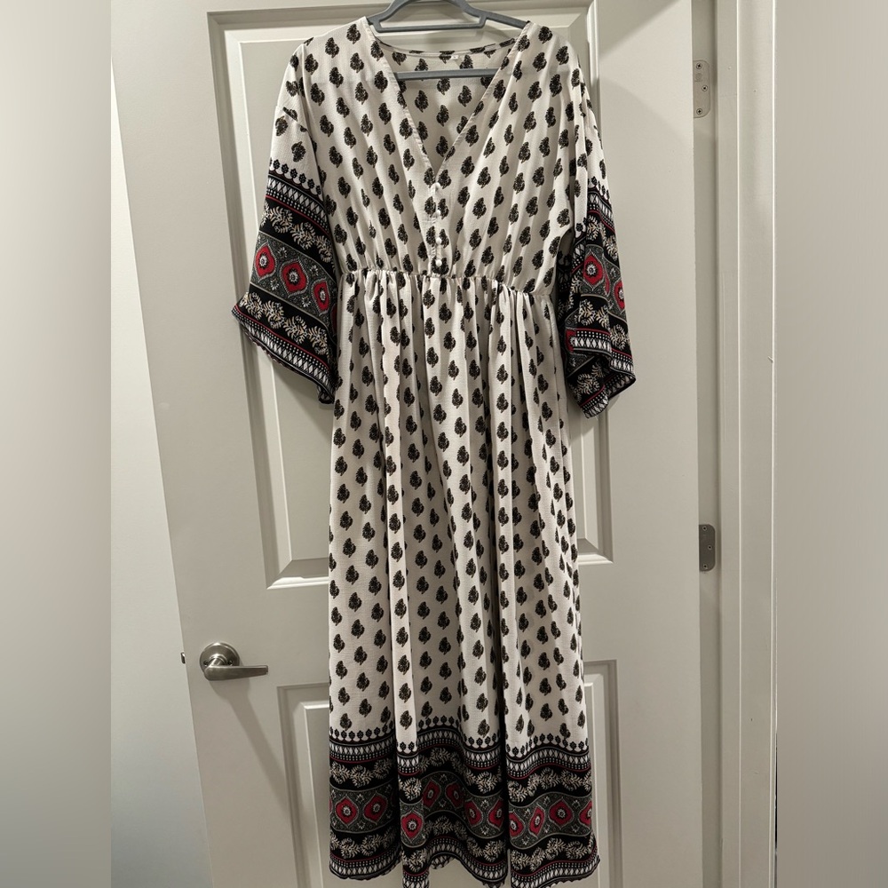 Women’s Bohemian Contrast Patchwork Dress